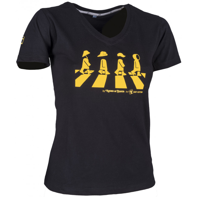 Tee Shirt Noir "Passage Bonhommes" pour femme